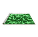 Sideview of Machine Washable Abstract Green Modern Area Rugs, wshabs1101grn