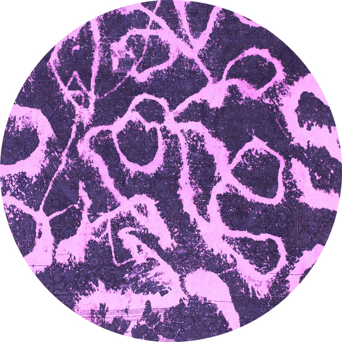 Round Machine Washable Abstract Pink Modern Rug, wshabs1101pnk