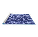 Sideview of Machine Washable Abstract Blue Modern Rug, wshabs1101blu