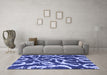 Machine Washable Abstract Blue Modern Rug in a Living Room, wshabs1101blu