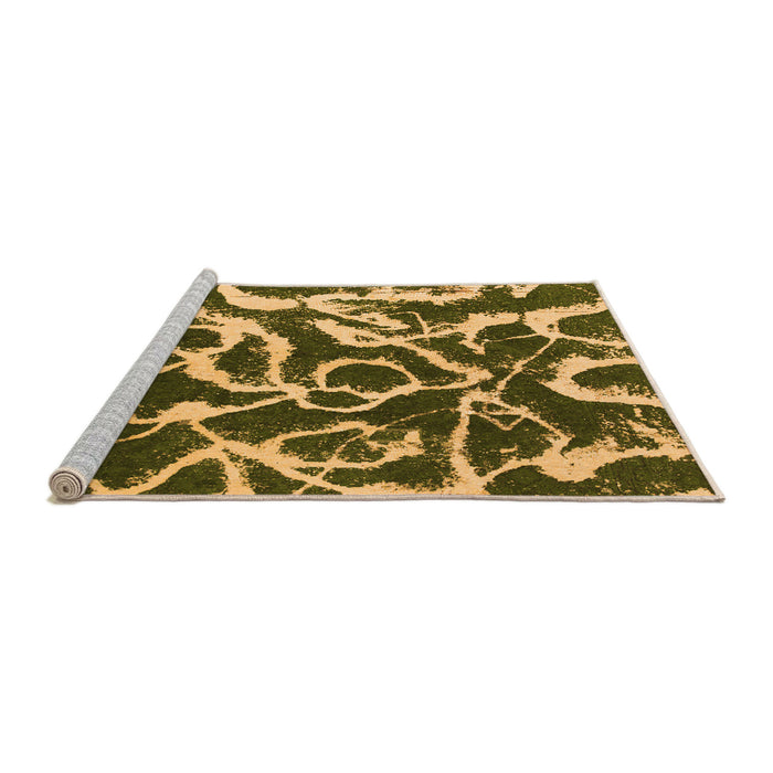 Sideview of Machine Washable Abstract Orange Modern Area Rugs, wshabs1101org