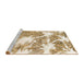 Sideview of Machine Washable Abstract Cinnamon Brown Rug, wshabs1102