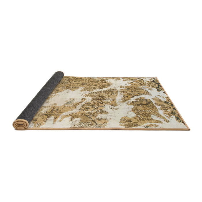 Sideview of Abstract Cinnamon Brown Modern Rug, abs1102
