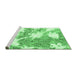 Sideview of Machine Washable Abstract Emerald Green Modern Area Rugs, wshabs1102emgrn