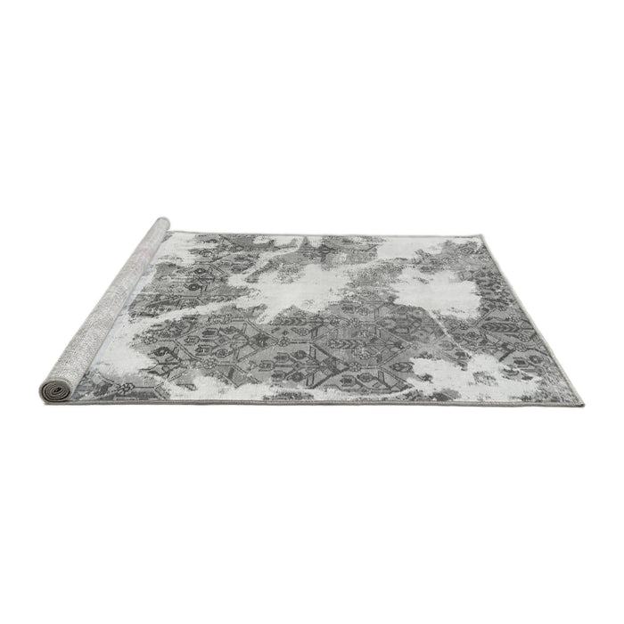 Sideview of Machine Washable Abstract Gray Modern Rug, wshabs1102gry