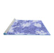 Sideview of Machine Washable Abstract Blue Modern Rug, wshabs1102blu