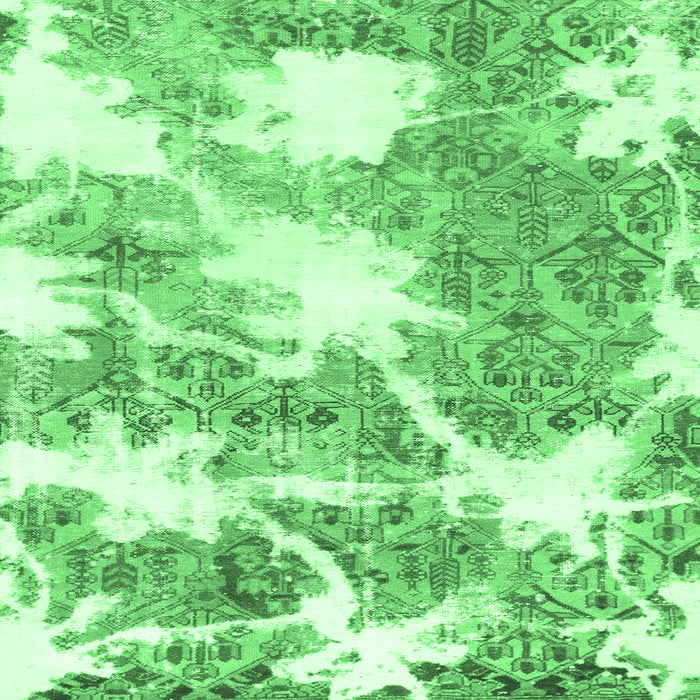 Square Abstract Emerald Green Modern Rug, abs1102emgrn