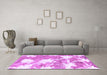 Machine Washable Abstract Purple Modern Area Rugs in a Living Room, wshabs1102pur