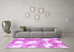 Machine Washable Abstract Purple Modern Area Rugs in a Living Room, wshabs1102pur