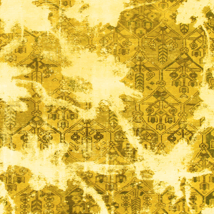 Machine Washable Abstract Yellow Modern Rug, wshabs1102yw