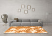 Machine Washable Abstract Orange Modern Area Rugs in a Living Room, wshabs1102org