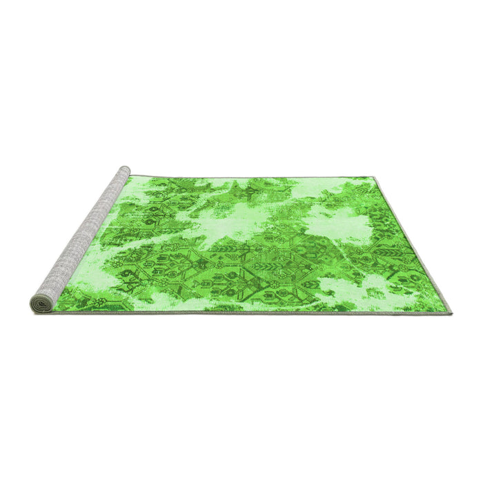 Sideview of Machine Washable Abstract Green Modern Area Rugs, wshabs1102grn