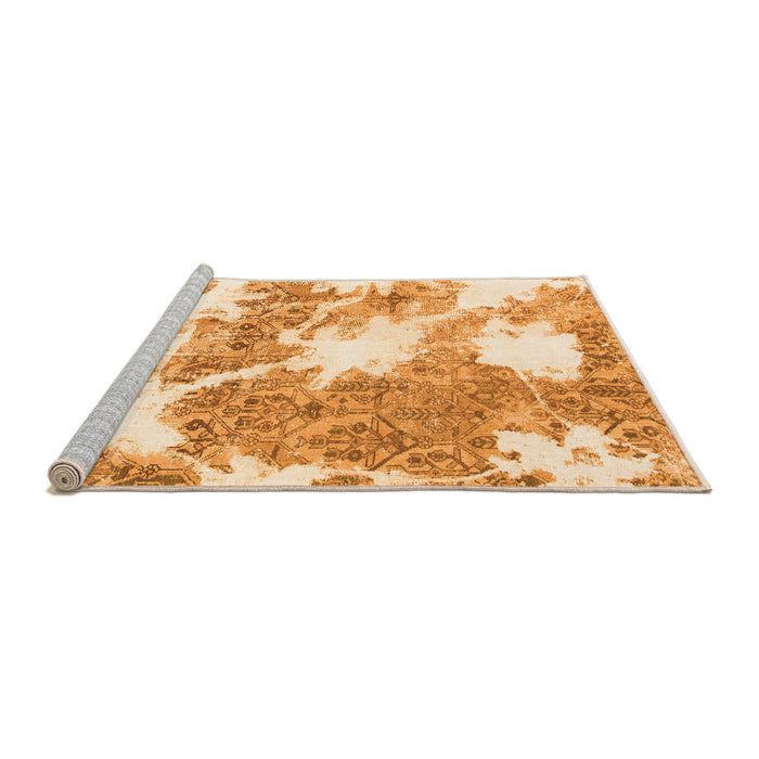 Sideview of Machine Washable Abstract Orange Modern Area Rugs, wshabs1102org
