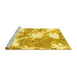 Sideview of Machine Washable Abstract Yellow Modern Rug, wshabs1102yw