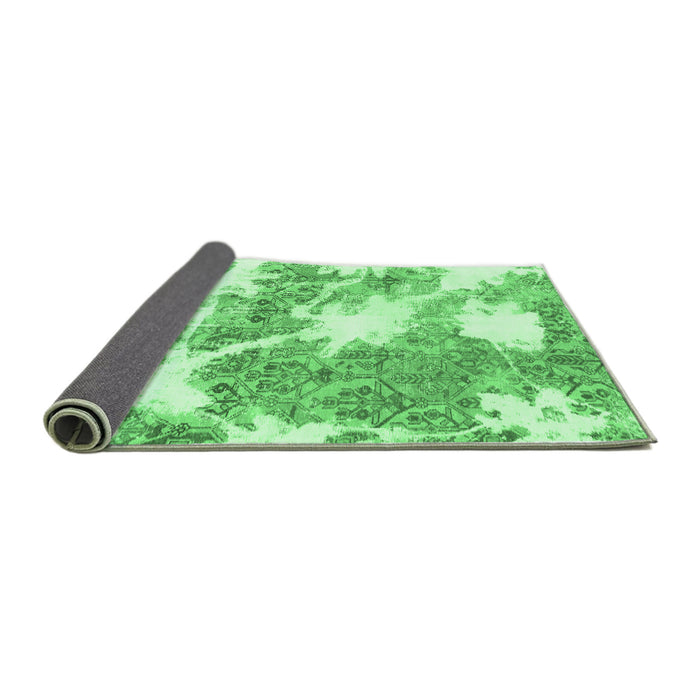 Sideview of Abstract Emerald Green Modern Rug, abs1102emgrn
