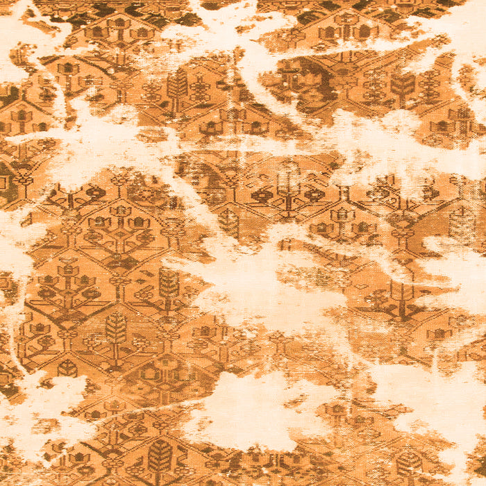 Square Machine Washable Abstract Orange Modern Area Rugs, wshabs1102org