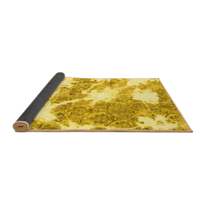 Sideview of Abstract Yellow Modern Rug, abs1102yw