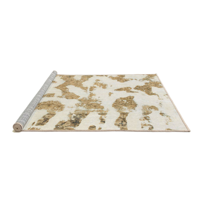 Sideview of Machine Washable Abstract Blanched Almond Beige Rug, wshabs1103