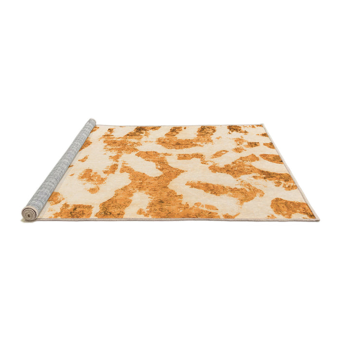 Sideview of Machine Washable Abstract Orange Modern Area Rugs, wshabs1103org