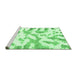 Sideview of Machine Washable Abstract Emerald Green Modern Area Rugs, wshabs1103emgrn