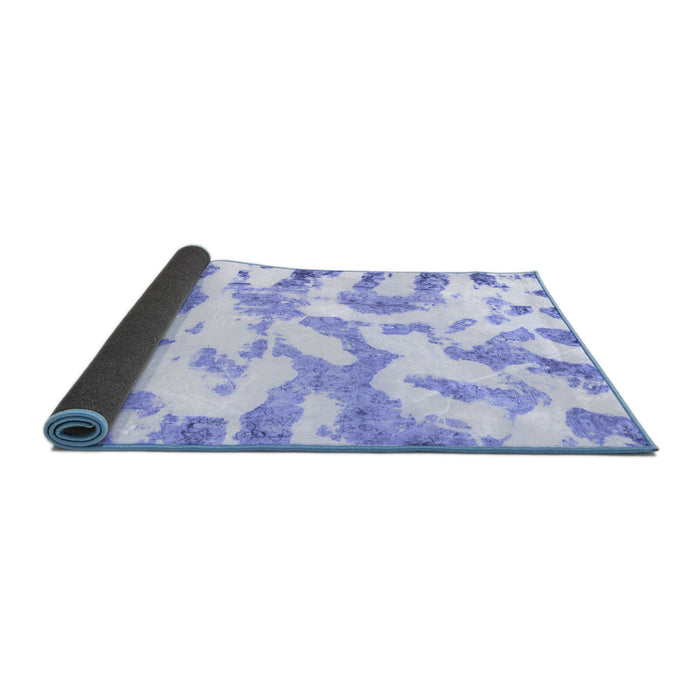 Sideview of Abstract Blue Modern Rug, abs1103blu