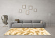 Machine Washable Abstract Brown Modern Rug in a Living Room,, wshabs1103brn