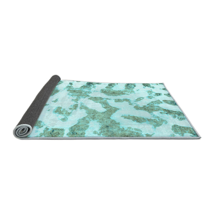 Sideview of Abstract Light Blue Modern Rug, abs1103lblu