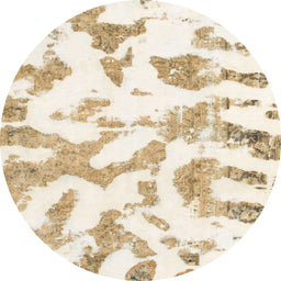 Square Abstract Blanched Almond Beige Modern Rug, abs1103