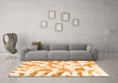 Machine Washable Abstract Orange Modern Area Rugs in a Living Room, wshabs1103org