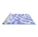 Sideview of Machine Washable Abstract Blue Modern Rug, wshabs1103blu