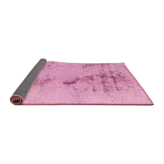 Sideview of Abstract Dark Hot Pink Modern Rug, abs1104