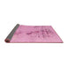 Sideview of Abstract Dark Hot Pink Modern Rug, abs1104