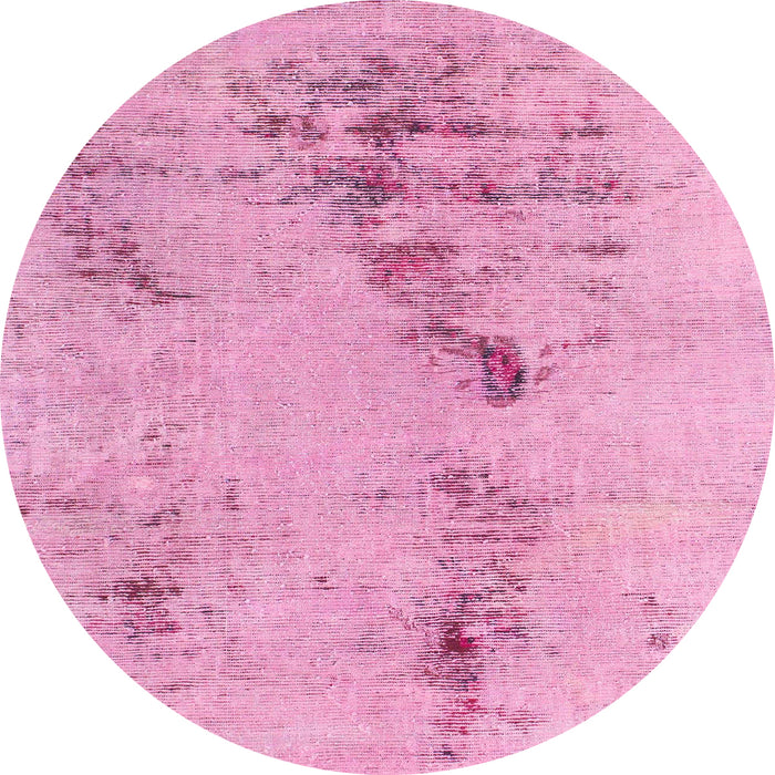 Round Machine Washable Abstract Dark Hot Pink Rug, wshabs1104