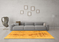 Machine Washable Abstract Yellow Modern Rug, wshabs1104yw