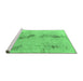 Sideview of Machine Washable Abstract Emerald Green Modern Area Rugs, wshabs1104emgrn