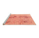 Sideview of Machine Washable Abstract Orange Modern Area Rugs, wshabs1104org