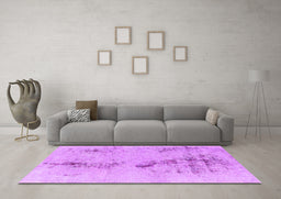 Machine Washable Abstract Purple Modern Area Rugs in a Living Room, wshabs1104pur