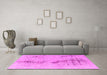 Machine Washable Abstract Pink Modern Rug in a Living Room, wshabs1104pnk