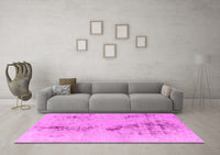 Machine Washable Abstract Pink Modern Rug, wshabs1104pnk