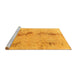 Sideview of Machine Washable Abstract Yellow Modern Rug, wshabs1104yw