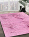 Machine Washable Abstract Dark Hot Pink Rug in a Family Room, wshabs1104