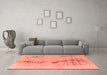 Machine Washable Abstract Orange Modern Area Rugs in a Living Room, wshabs1104org