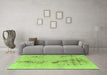 Machine Washable Abstract Green Modern Area Rugs in a Living Room,, wshabs1104grn