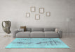 Machine Washable Abstract Turquoise Modern Area Rugs in a Living Room,, wshabs1104turq