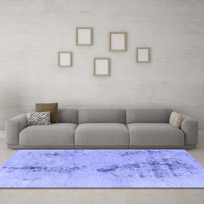 Machine Washable Abstract Blue Modern Rug in a Living Room, wshabs1104blu