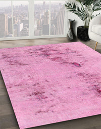 Abstract Dark Hot Pink Modern Rug, abs1104