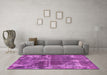 Machine Washable Abstract Pink Modern Rug in a Living Room, wshabs1105pnk