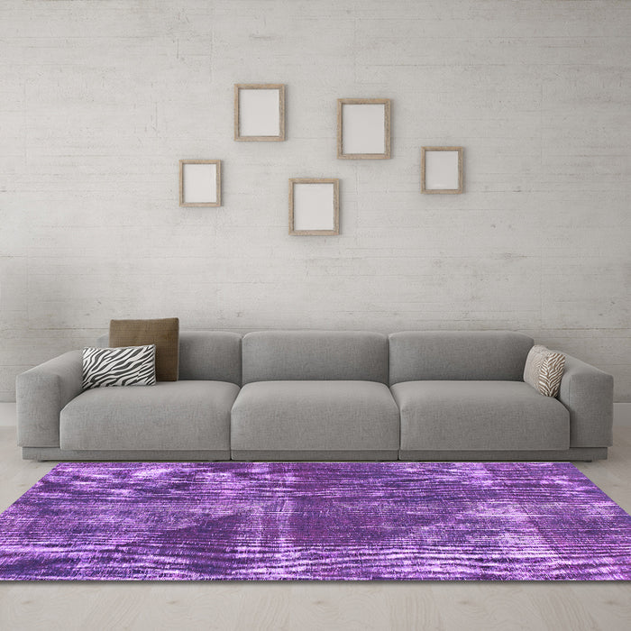 Machine Washable Abstract Purple Modern Area Rugs in a Living Room, wshabs1105pur