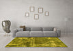 Machine Washable Abstract Yellow Modern Rug in a Living Room, wshabs1105yw