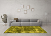 Machine Washable Abstract Yellow Modern Rug, wshabs1105yw